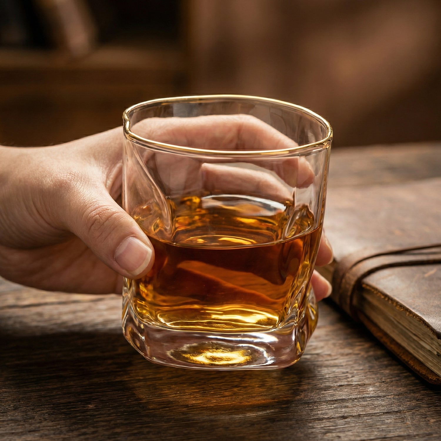 Crown - Golden Whisky Glass